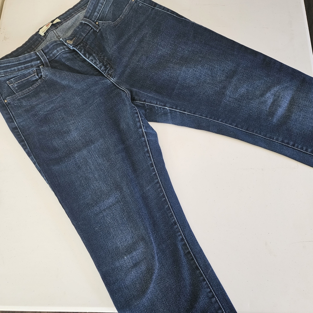 Levi's 512 Womens Straight Leg Dark Wash Blue Jeans